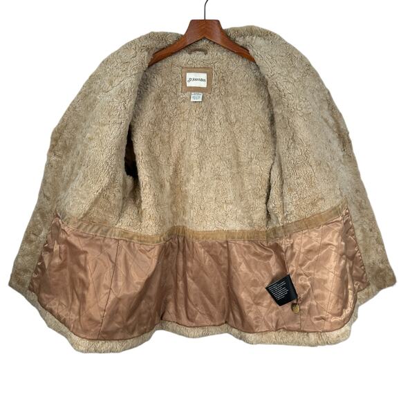 Vintage Y2K Suede Leather Jacket Coat Womens XL Sherpa Lined Penny Lane Brown - Picture 5 of 13